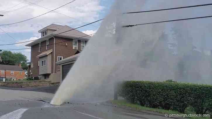 Water Main Break In Shaler Township Sends Water Shooting Into Air For More Than 4 Hours