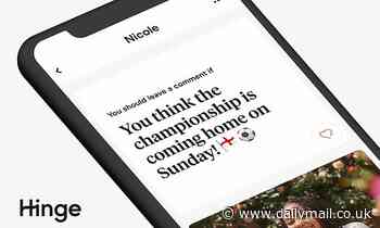 Dating app Hinge will give out free 'premium likes' if England wins the Euro 2020 final on Sunday