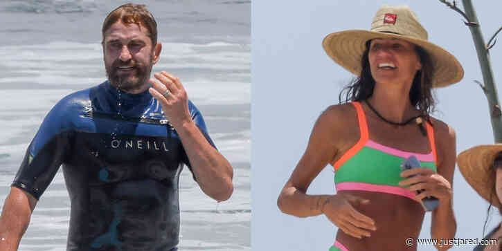 Gerard Butler Goes Surfing During Beach Day with Morgan Brown - New Photos!