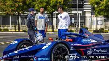 WATCH: Giants' Daniel Jones and Kenny Golladay go head-to-head with Formula E racecar