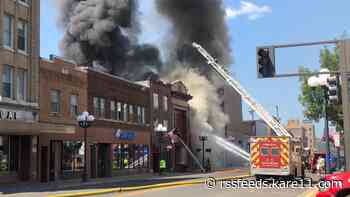 Fire engulfs building in downtown Virginia, MN, no one injured