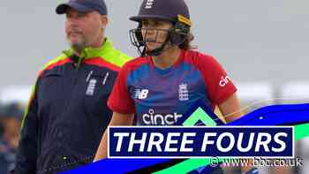 England v India: Nat Sciver hits three consecutive fours on way to 55