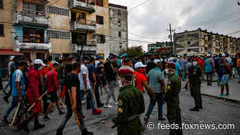 Cuban regime supporters seen brandishing large clubs as protest crackdown continues