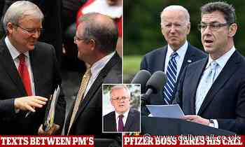 Kevin Rudd texts Scott Morrison and calls Pfizer boss about Covid-19 vaccines - Daily Mail