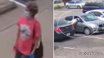 Houston crime: Video shows robber smash car window outside bank on Highway 6 - KTRK-TV