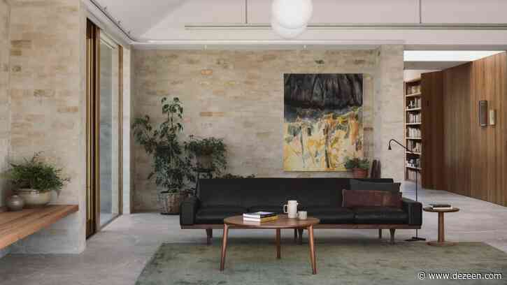 Kyneton House by Edition Office combines brickwork walls with lofted white ceilings