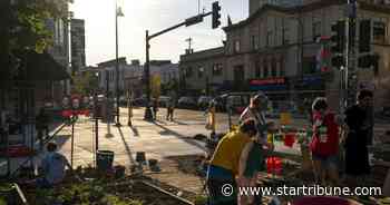 Crews clearing peace garden in Uptown by site of Smith shooting