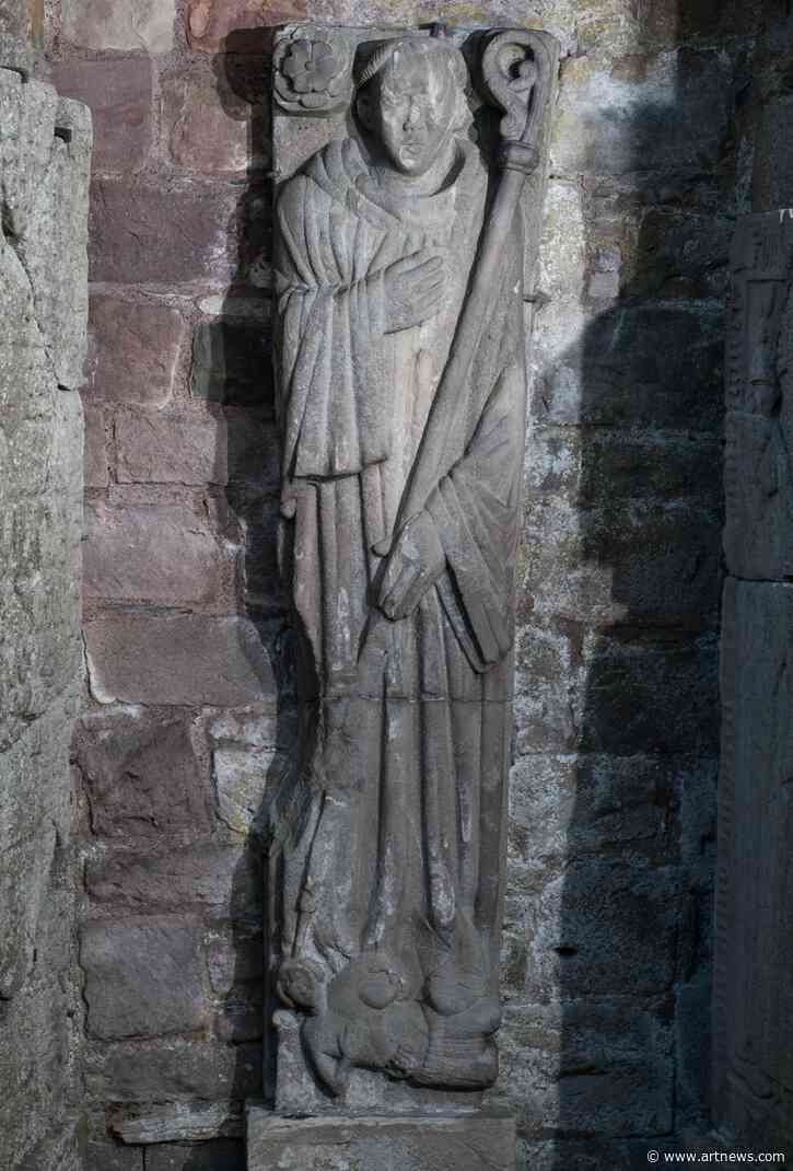 Conservation Reveals Carved Medieval Tombstone May Depict Assassination of Scottish Monk