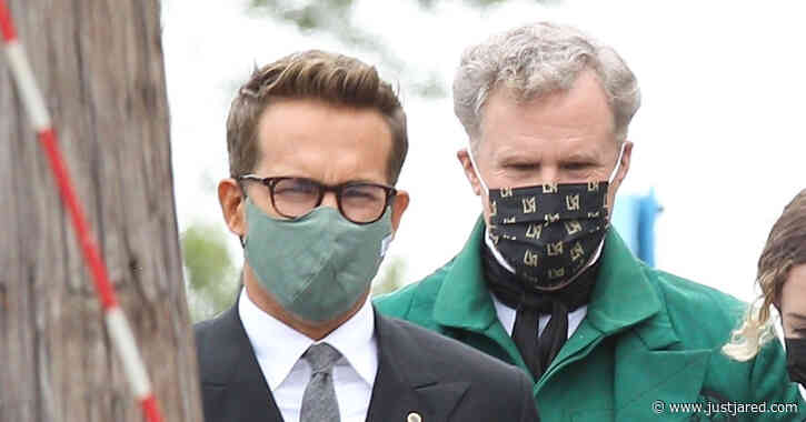 Ryan Reynolds & Will Ferrell Mask Up on Set of Their Movie Musical 'Spirited'