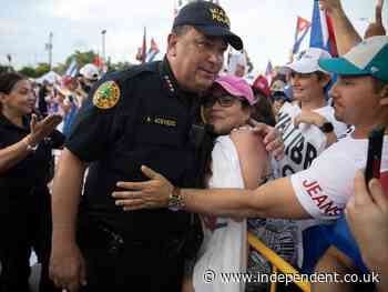 Miami police chief marches with protesters against Cuban government
