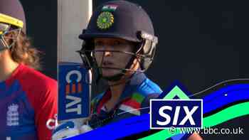 England v India: Harmanpreet Kaur hits first six of the game