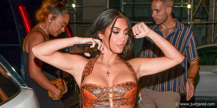 Kim Kardashian Looks Hot in a Crop Top for Dinner With Friends in NYC
