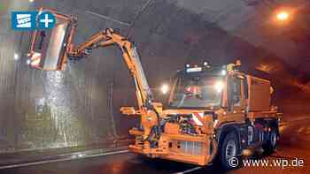 Siegen: Jahresputz mit Spezialmaschine im Ziegenbergtunnel - Westfalenpost