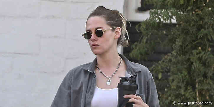 Kristen Stewart Pampers Her Skin Ahead of Leaving For The 'Spencer' Premiere In Venice