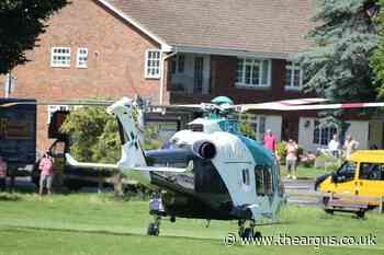 Air ambulance lands at Broadwater Green in response to incident