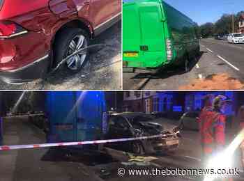 Car smashes into parked Bolton van before driver runs off - The Bolton News