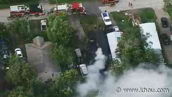 Home burns in Cloverleaf area, east of Houston — video from Air 11 - KHOU.com