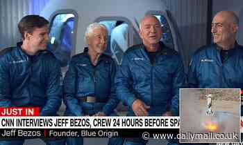 Jeff Bezos says he and Blue Origin teammates are 'ready' to launch into space tomorrow