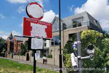Police patrolling road blocks in Lambeth to tackle vandals