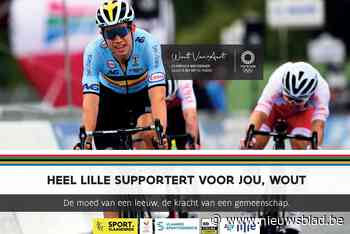 Lille en Herentals moedigen olympiër Wout van Aert met affiches aan