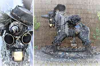 Steampunk rocking horse on sale for Haven House Hospice