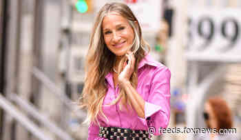Sarah Jessica Parker beams in regal pink dress as she’s seen filming 'Sex and the City' reboot with co-stars