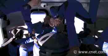 See Blue Origin astronauts in zero gravity video     - CNET
