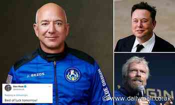 Elon Musk wishes Jeff Bezos 'best of luck' as he heads to space for the first time