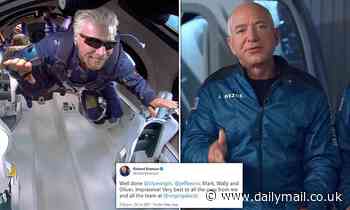 'Impressive!': Richard Branson congratulates Jeff Bezos on Blue Origin's 11-minute flight into space