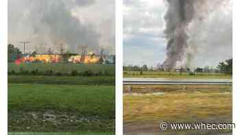 Fire at Amherst industrial park closes down section of I-90, since reopened