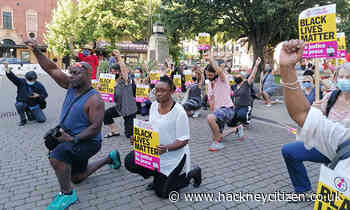 Hackney protesters take the knee in solidarity with England footballers