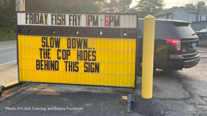 ‘Jokes On Us’: Bridgeville Business Uses Sign To Warn Drivers Of Police Hiding Behind It