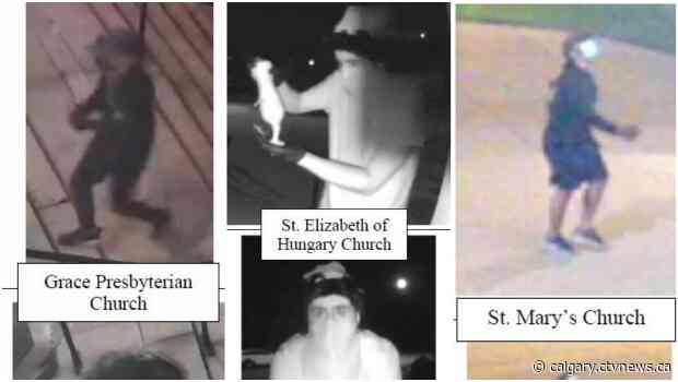 Surveillance photos released of Calgary church vandalism suspects