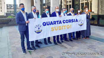 Flash mob Lega "Subito la quarta corsia in A1 tra Modena e Piacenza" - piacenzasera.it - piacenzasera.it
