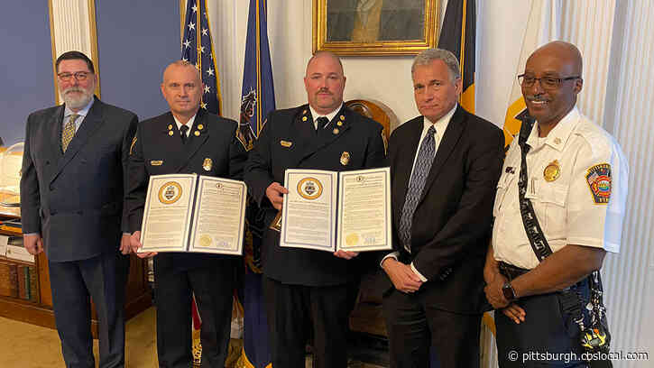 Mayor Bill Peduto Honors Two Pittsburgh Firefighters Who Helped In Surfside Condo Collapse