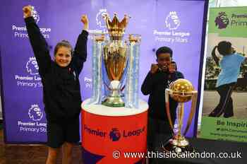 Edgware schoolchildren welcome Premier League trophy