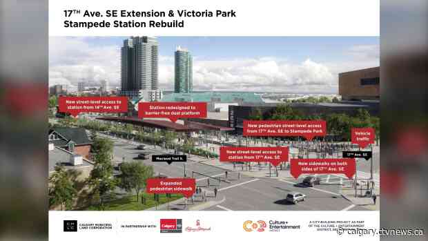 'Huge east-west connectivity': Work to upgrade Victoria Park LRT station, extend 17th Avenue S.E. begins