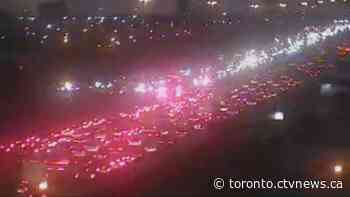 One person taken to hospital after three-vehicle crash on Highway 400 in North York