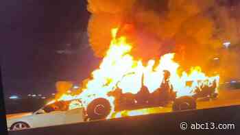Houston traffic: Driver killed in fiery crash on Highway 225 westbound at Beltway 8 - KTRK-TV