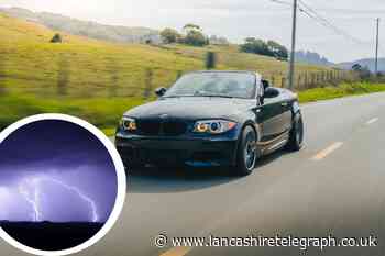 Thunderstorm warning to drivers of convertible cars