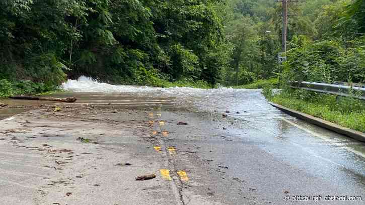 Gushing Water Main Break Floods Area Near Beck Run Rd.