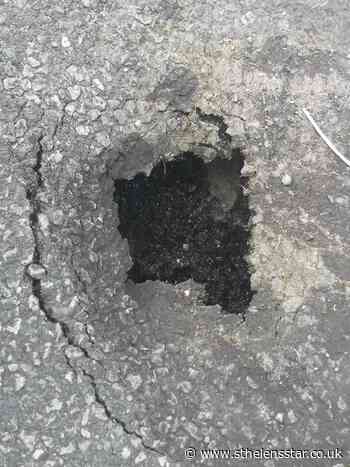 Small sinkhole on footway near Longton Lane, Rainhill - St Helens Star