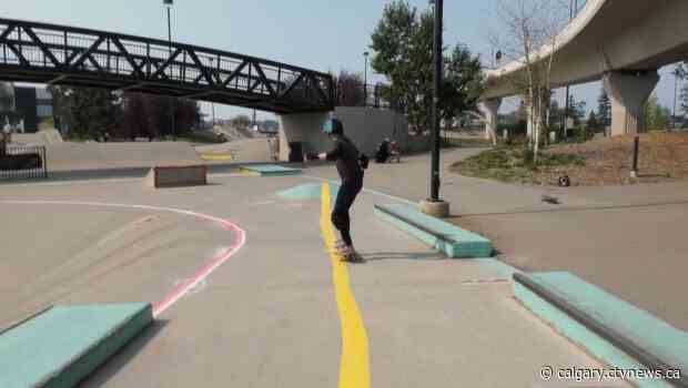 Calgary park transformed into inclusive area for blind and visually impaired skateboarders