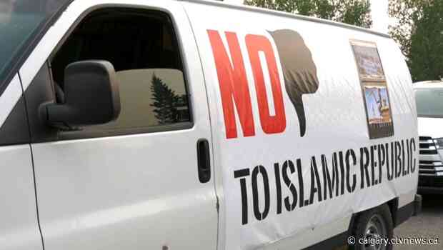 Supporters rally in Calgary to protest Iran government's policies