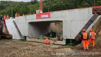 Wildtierunterführung Brugg: Das Bauwerk ist jetzt an seinem Platz - Aargauer Zeitung