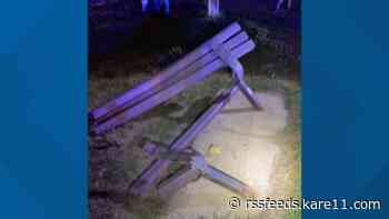 Two women hospitalized after car hits park bench in Wisconsin; driver arrested