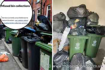 Bins pile up in Bexley as strikes to continue into August