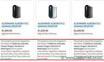 Dell is BANNED from selling its powerful gaming PCs in California