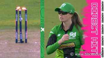 The Hundred - Welsh Fire v Southern Brave: Bryony Smith is run out by Amanda-Jade Wellington