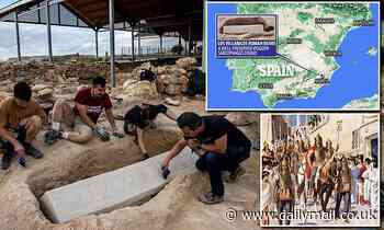 Amazingly preserved Visigoth coffin with human remains found buried under Roman villa in Spain